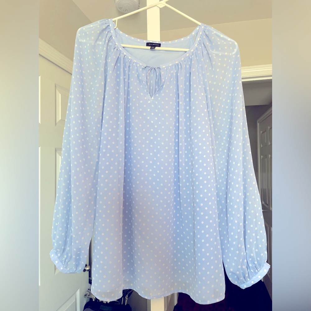 Talbots polka dot blouse